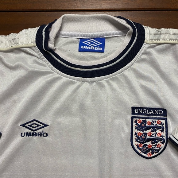 Umbro England 1999-01 Vintage Home White Soccer Jersey - Picture 2 of 8